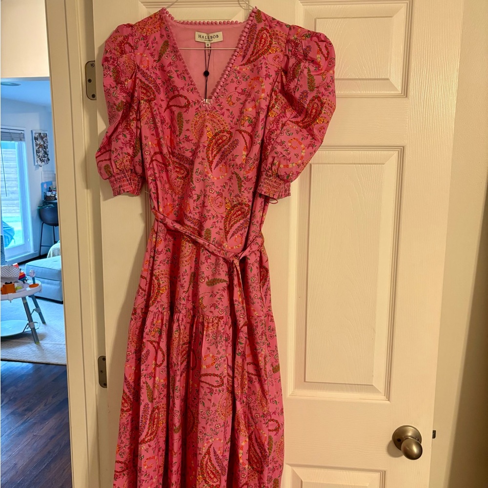 Hale Bob Pink Paisley Midi Dress